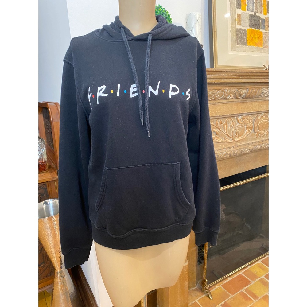 Old Navy Friends TV Show Logo Graphic Hoodie Black Small Long Sleeve Sweatshirt